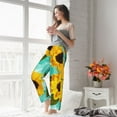 thumbnail image 4 of Uemuo Sunflowers With Green Leaves Pattern Women's Wide Leg Palazzo Lounge Pants with Pockets Light Weight Loose Comfy Casual Pajama Pants-X-Large, 4 of 9