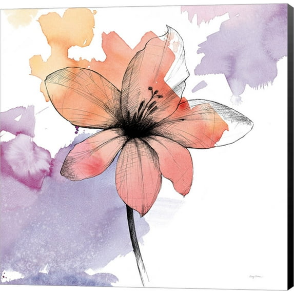 Watercolor Graphite Flower II by Avery Tillmon, Canvas Wall Art