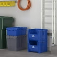 thumbnail image 3 of Commercial Heavy Duty Stackable Recycling Bin, 12 Gallon Open Front  for Office Garage Kitchen, Blue Plastic Waste Container with Handles, 2 Pack, 3 of 6