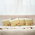 thumbnail image 3 of Ambesonne Summer Throw Pillow Cover 4 Pack, Card with Crabs Sea, 16", Sand Brown and White, 3 of 6