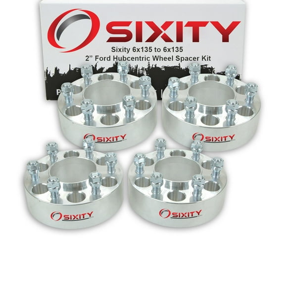 Sixity Auto 4 pc 2" 6x135 Wheel Spacers compatible with Ford F150 Expedition M14x2.0mm 1.25in Hubcentric