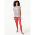 thumbnail image 5 of Joyspun Women’s Short Sleeve T-Shirt and Joggers Pajama Set, 2-Piece, Sizes S to 3X, 5 of 5