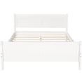 thumbnail image 3 of PAPROOS Full Size Bed Frame, Solid Wood Platform Bed with Strong Wooden Slats, Headboard and Footboard, Modern Full Bed Frame, No Box Spring Needed, White, 3 of 7