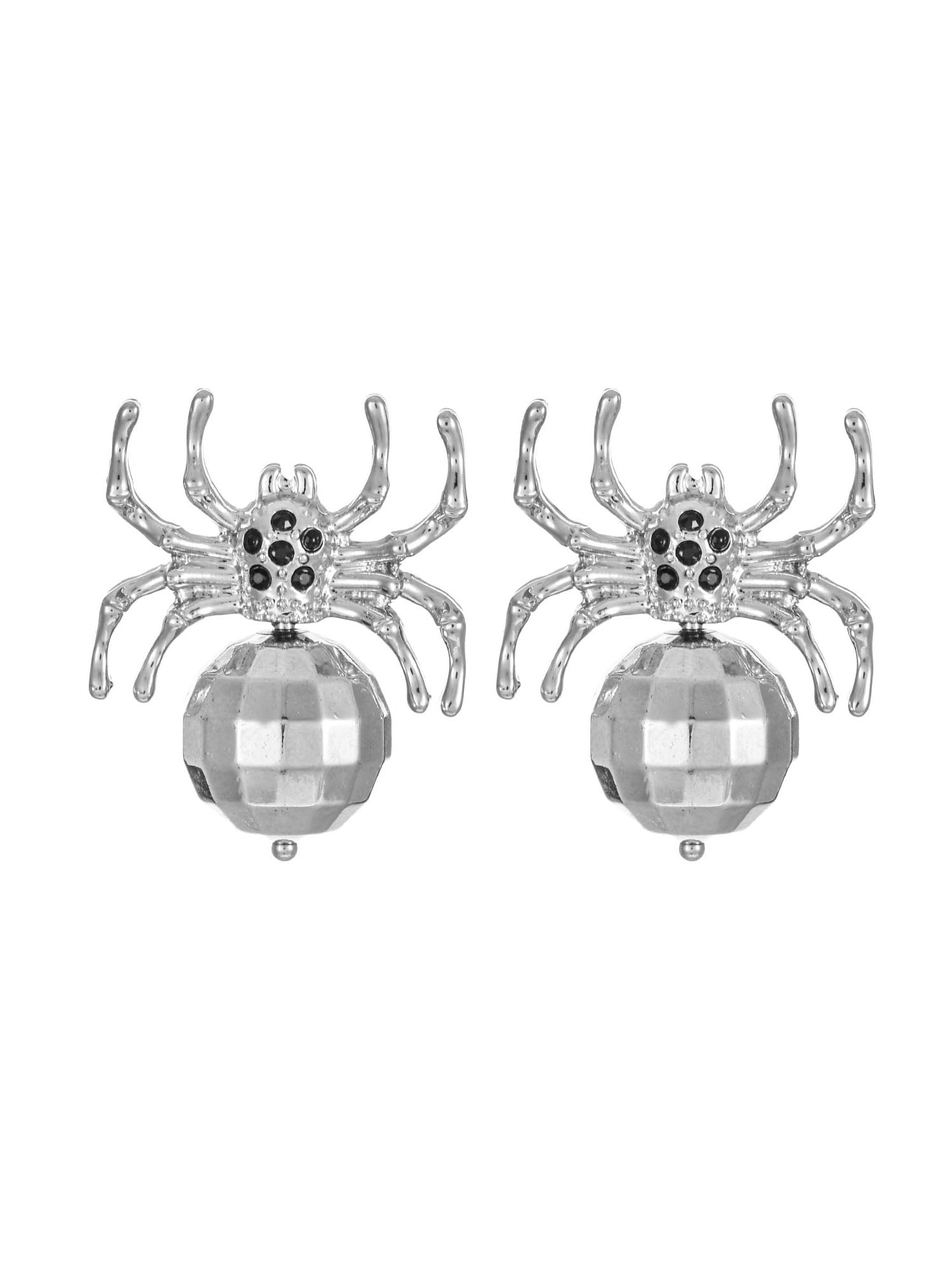 Way to Celebrate Disco Ball Spider Halloween Earrings, 1 Pair