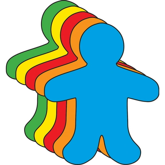 SHAPES ETC. Person Small Assorted Color Cut-Outs - 3”