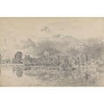 thumbnail image 3 of John Constable 14x11 Black Modern Framed Museum Art Print Titled - Fulham Church from Across the River (1818), 3 of 5