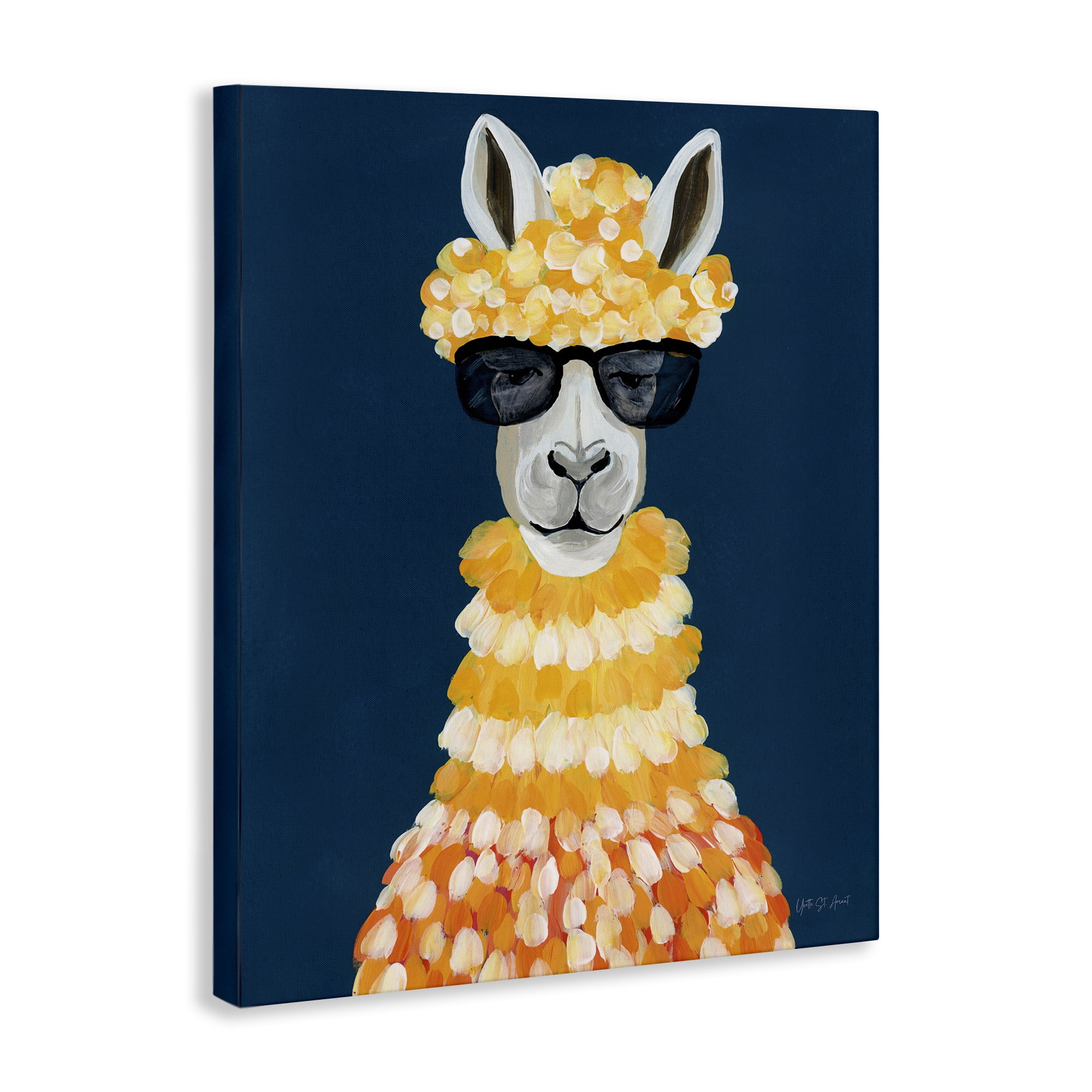 Stupell Industries Fashionista Alpaca Portrait Animals Painting Wrapped Canvas Art Print Wall Art, 24 x 30
