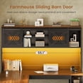 thumbnail image 4 of 67" Farmhouse L Shaped Computer Desk with 3 Drawers and Storage Shelves, Corner Office Desk with LED Lights, Executive Desk, 4 of 7