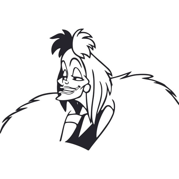 Cruella de Vil Dalmatians Cartoon Characters Decors Wall Sticker Art Design Decal for Girls Boys Kids Room Bedroom Nursery Kindergarten House Home Decor Stickers Wall Art Vinyl Decoration (8x10 inch)