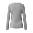 thumbnail image 5 of GEWSEY Long Sleeve Shirts for Women V Neck Ribbed Knit Fitted Fall Basic Tshirts Going Out Tops 2025 Casual Trendy Clothes (Light Gray, L), 5 of 5