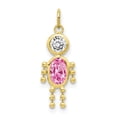thumbnail image 1 of 10k Yellow Gold October Boy Birthstone Necklace Charm Pendant Kid, 1 of 6