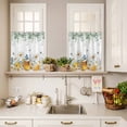 thumbnail image 3 of 3 Piece Kitchen Curtains and Valances Set Eucalyptus Leaves Cafe Curtains 24 Inch Length Daisy Flower Spring Watercolor Country Floral Bee Valance & Tier Curtain for Living Room 54"x18"+27"x24"*2, 3 of 6