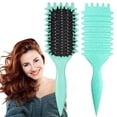 thumbnail image 1 of Cepillo para definir rizos, 1 cepillo para cabello rizado, cepillo para cabello rizado para peinar y dar forma a los rizos de hombres y mujeres para reducir los tirones (verde), 1 of 5