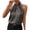 Dark Gray, variant on Women's Halter Neck Sleeveless Blouse Summer Casual Solid Button Top Soft Fabric Round Neck Pullover Tank