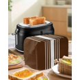 thumbnail image 4 of Brown White Stripe Small Toaster Cover 2 Slice, Kitchen Appliance Covers, Modern Rustic Vertical Striped Toaster Oven Cover with Loop, Bread Machine Cover Polyester Dust Cover Protection, 4 of 4