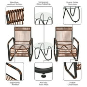 Costway 3-Piece PE Rattan Patio Furniture Set, Brown