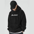 thumbnail image 2 of Men's Embroidered Lettering Hoodie Casual Pullover Sweatshirt For Athletic Streetwear Comfort Fit Oversized Pullover Long Sleeve Crewneck Casual Tops, 2 of 9