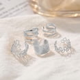 thumbnail image 4 of HAHDAXIA Manchons d'Oreille pour Femmes, Cartilage Sans Perçage, Ensemble de Boucles d'Oreilles à Clip, Manchons d'Oreille Ajustables, Ensemble de Boucles d'Oreilles, Acier Inoxydable, Clip d'Oreille Hélix pour Adolescentes, 4 of 7
