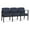 Batik Blue, variant on Amherst Steel Reception Waiting 3 Seat Tandem Seating / Black Steel / Blue