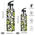 thumbnail image 2 of Yayeee 20oz Insulated Water Bottle Double Wall Stainless Steel with Flip Straw Lid, Green Flower Pattern, 2 of 7