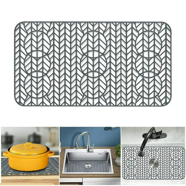 CHUANK Silicone Sink Mat Heat-Resistant Non-slip Sink Protectors Multifunctional Kitchen Sink Bottom Protective Mats Kitchen Sink Grid Accessories