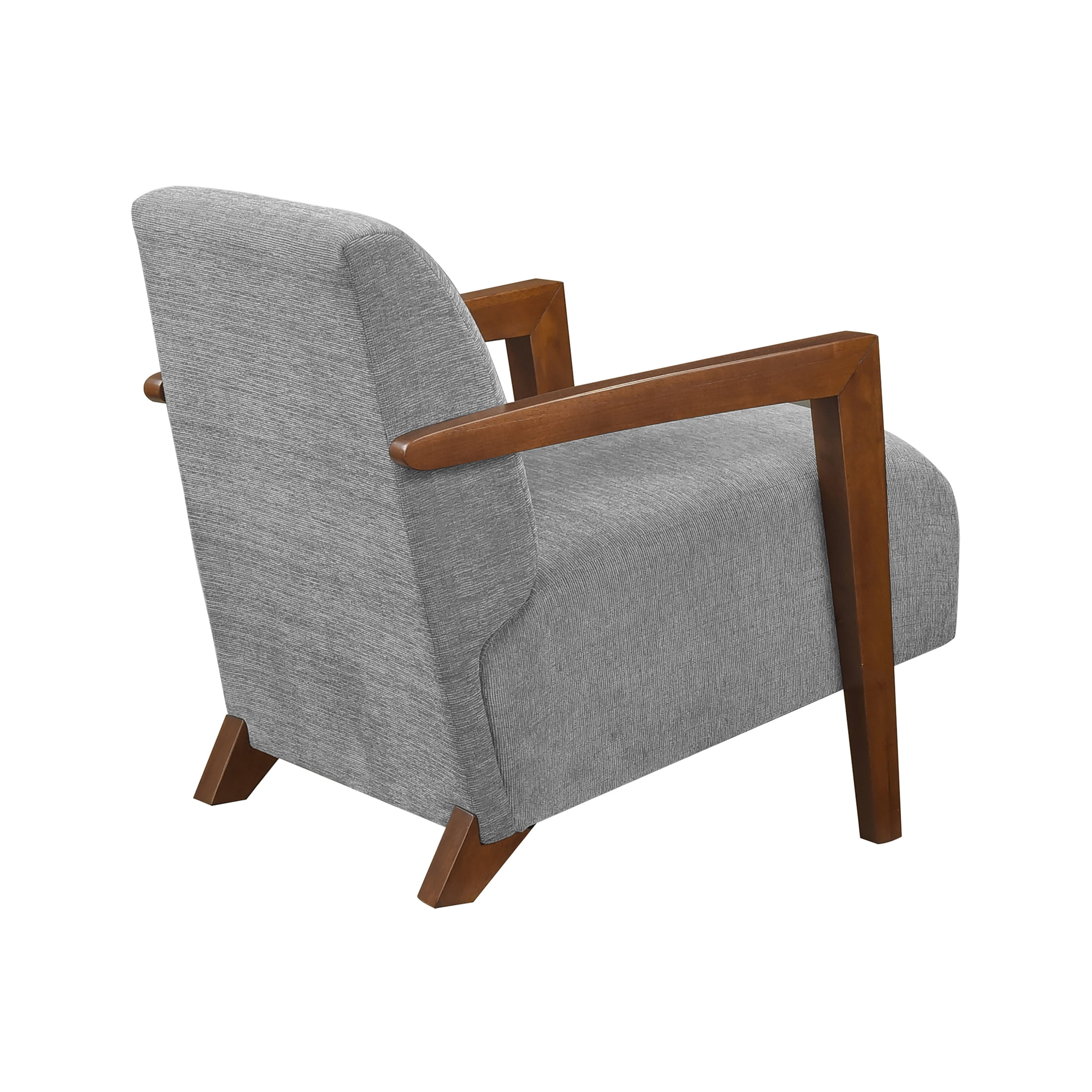 OakvillePark Cindervale Chenille Accent Chair, Gray/Chestnut Wood