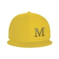 thumbnail image 3 of ZICANCN Alphabet M Pattern Baseball Caps, Trucker Hats for Men And Women, Adjustable Breathable Flat Caps, Yellow, 3 of 6