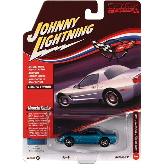 Johnny Lightning Muscle Cars USA 2001 Chevy Corvette Z06 Diecast Car