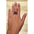 thumbnail image 2 of Flower Halo Sapphire Ring, Round Sapphire Ring, September Birthstone Gift, 2 of 3