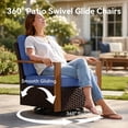 thumbnail image 3 of Unnifurnzi Outdoor Swivel Rocker Patio Chairs Set of 2-All Weather Wicker Swivel Patio Chairs Outdoor Chairs for Deck Porch Poolside Balcony-Brown/Blue, 3 of 7