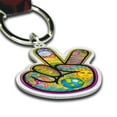 thumbnail image 4 of Dan Morris - Peace Fingers Keychain, Limited Edition Dual Sided Peace Artwork Keyring -1.96"x1.37", 4 of 7