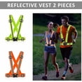 thumbnail image 2 of Verde, chaleco reflectante, chaleco de seguridad, dispositivos reflectantes para correr ajustables y elásticos con 2 pulseras reflectantes, 2 of 5