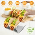 thumbnail image 2 of 4pcs Taco Holders, Stainless Steel Taco Holders, Premium Taco Stands, Holds 2 Or 3 Tacos Each Taco Tray, Taco Rack With Easy-Access Handle, Kitchen Supplies, Serveware, 2 of 7