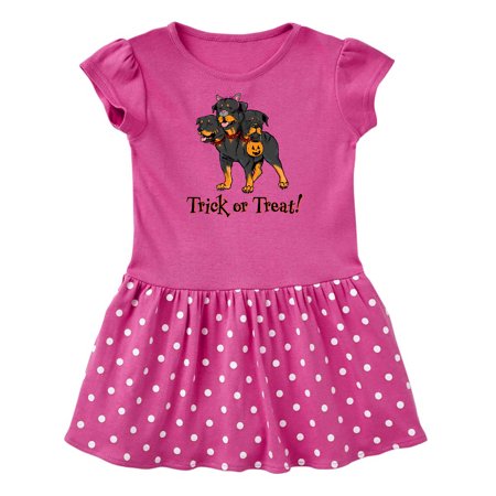 

Inktastic Trick or Treat Cerberus Rottweiler Gift Baby Girl Dress