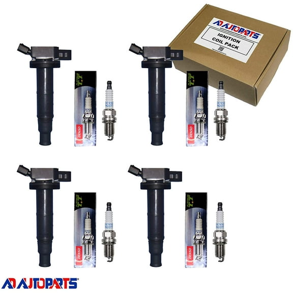 4 AD Auto Parts Ignition Coils 4 Denso Platinum TT Spark Plugs