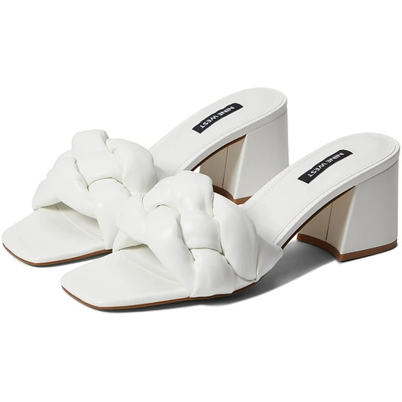 NINE WEST Womens Gotit3 Heeled Sandal 11 White