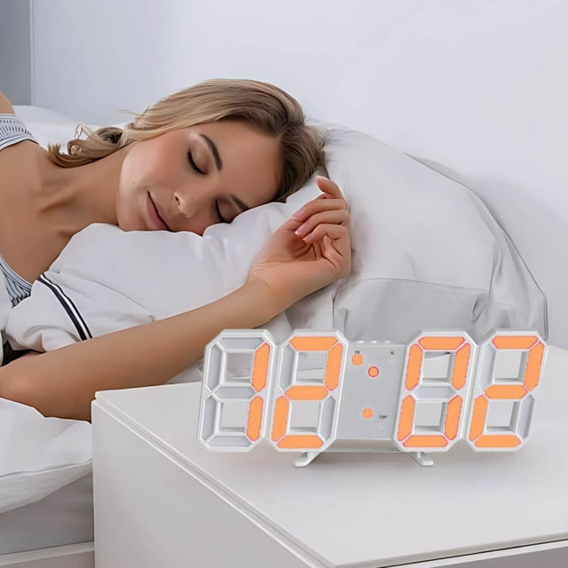 Feltree Horloge Murale/table Numérique à LED avec Mode Nuit à Réglage Automatique, Affichage de la Température, et Décoration Moderne Alimentée par USB