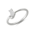 thumbnail image 2 of 925 Sterling Silver Oxidized Platinum Plated Plain Cat Women Valentines Day Gifts Ring, 2 of 4