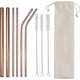 thumbnail image 1 of 10 Pcs Rose gold Reusable Metal Straws with Travel Case & Cleaning Brush 8.5" Stainless Steel Drinking Straw for 20 oz Tumblers Yeti - -, 1 of 3