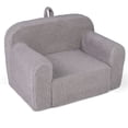 thumbnail image 3 of Kids Foam Sofa Chair Gray, Soft Teddy Fleece Toddler Couch with Carry Handle, Removable Washable Cover & Anti-Slip Base for Ages 3+  RLB, 3 of 10