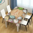 thumbnail image 7 of Coolnut Easter Bunny Eggs Tablecloth, Waterproof Washable Polyester Square Table Cover, Durable Tablecloth for Kitchen Dining Table Party Decor, 60"X 60", 7 of 7