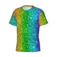 thumbnail image 3 of Rocae Glitter Rainbow for Men's Moisture-Wicking Crew Tee - T-Shirt for Sports, Outdoor Activities, and Casual WearMedium, 3 of 9