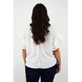 thumbnail image 3 of Blusa manga con olanes Roman Fashion Tallas Extras Blanco 42, 3 of 7
