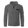 thumbnail image 3 of Plebaso Quarter Zip Shirts Men's Stand Collar Long Sleeve Pullover Solid Color Casual Golf Tops for Men, 3 of 7
