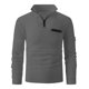 thumbnail image 4 of pstuiky Camisas casuales de manga larga para hombre, Top a cuadros de cuello alto y manga larga con media cremallera de color liso para hombre Tops casuales para hombres l, 4 of 8