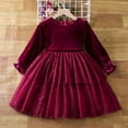 thumbnail image 2 of Sngxgn Girls Dresses for Long Sleeve Toddler Girls Clothes Party Tulle Dresses for Little Girls(Red,110), 2 of 9