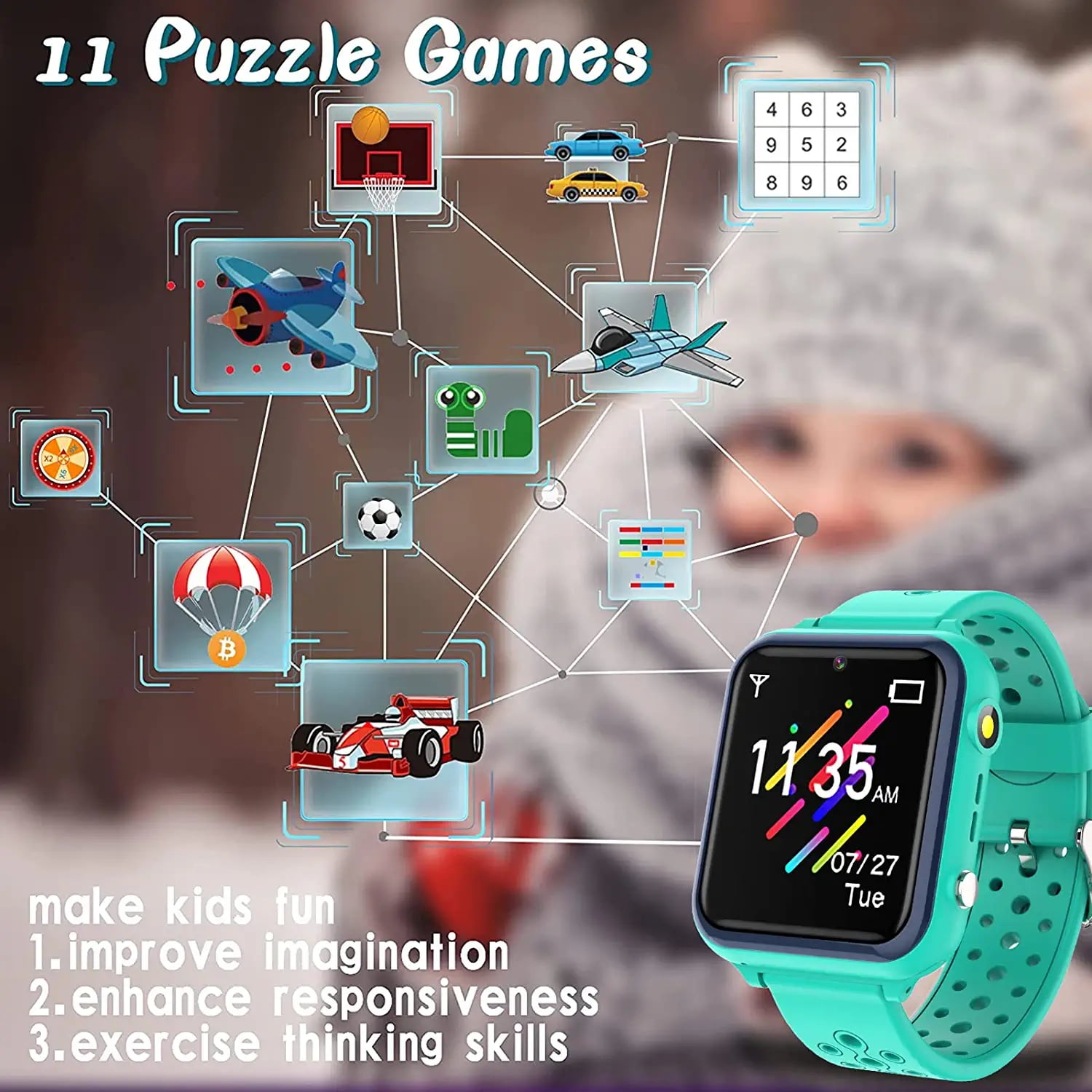 Kids Smart Watch Girls Boys - Smart Watch for Kids Games Watch