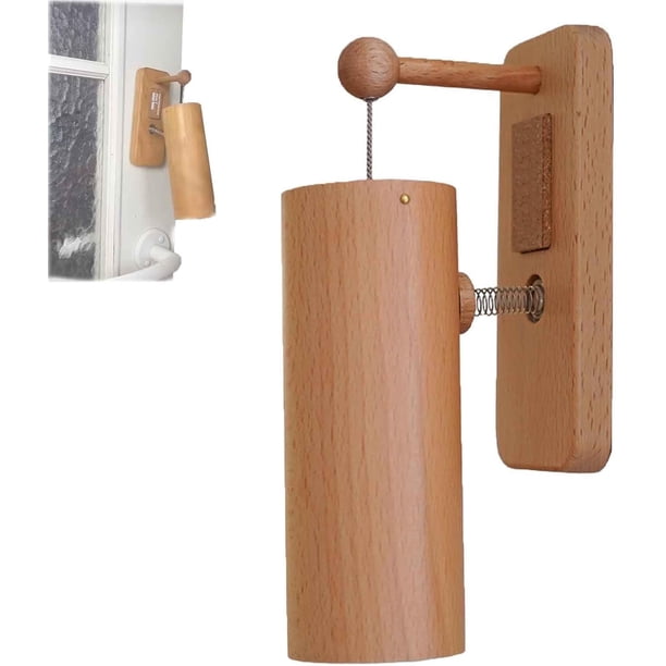 Reloj de Puerta de Madera Hecho a Mano, Adorno Único, Timbre Musical de Madera, Cinta Adhesiva de Doble Cara, Timbre de Viento con 4 Acordes, Timbres Melódicos Relajantes para Porche.