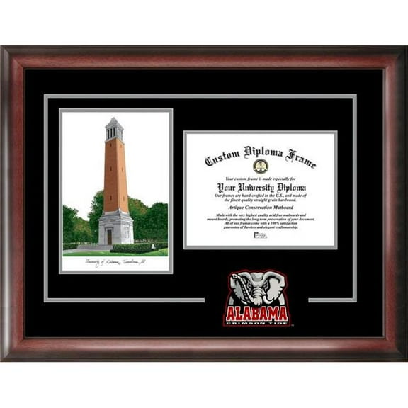 Campus Images AL993SG-1185 8.5 x 11 in. University of Alabama Spirit Graduate Diploma Satin Mahogany Frame with Lithograph