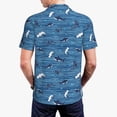 thumbnail image 5 of Rocae Sharks on White Blue Striped for Men's Short Sleeve Polo Shirt, Quick Drying Performance Moisture Wicking Sports Men's Golf Shirt Small, 5 of 9